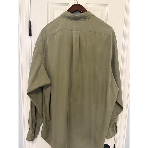 Polo Ralph Lauren XXL Dress Shirt Silk Cotton Blend Olive Green Classic Fit - Picture 5 of 8